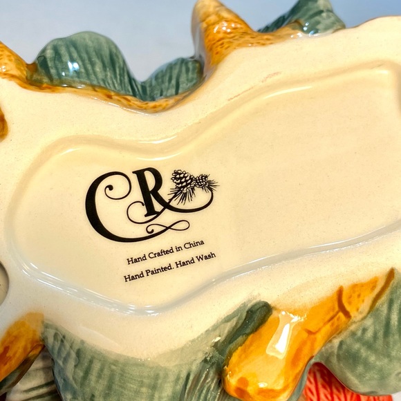 Ceramic Cardinal Bird and Acorn Salt and Pepper Shakers Set with base CR - Picture 6 of 13